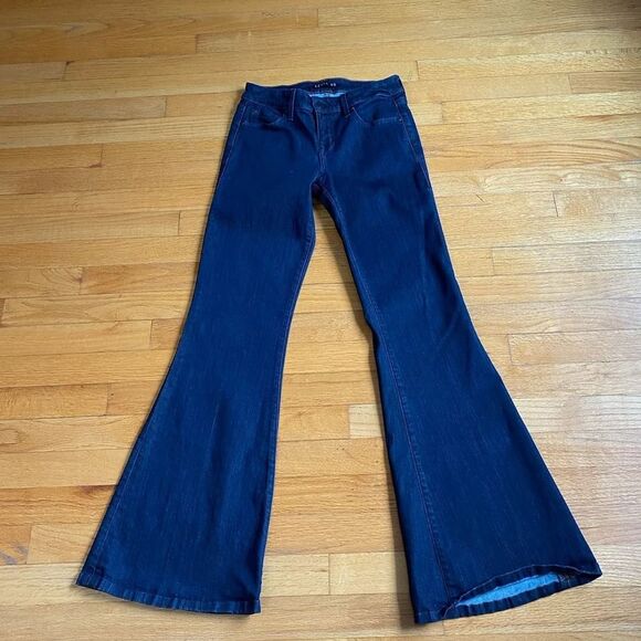 Anthropologie Level 99 womens flare jeans sz 26 mid rise dark wash soft stretch - Picture 3 of 12
